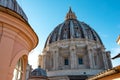 Rome - Close up view on the main dome of Saint Peter basilica in Vatican city, Rome, Europe Royalty Free Stock Photo