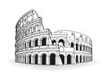 Rome coliseum hand drawn outline doodle icon