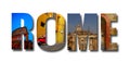 Rome collage banner on white Royalty Free Stock Photo