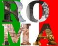 Rome collage of different famous locations. Royalty Free Stock Photo