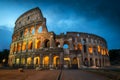 Rome, Colosseum at dawn, Italy, Europe, night view Royalty Free Stock Photo