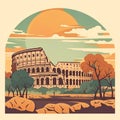 Rome Colosseum landscape at sunset Royalty Free Stock Photo