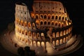 Rome colosseum on shot from a high angle. Generative AI