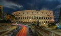 Rome, Colosseum side view at night, Italy Royalty Free Stock Photo