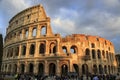 Rome: the Colosseum at sunset. Royalty Free Stock Photo