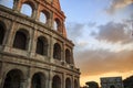 Rome: the Colosseum at sunset. Royalty Free Stock Photo