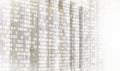 Rome digital background. Ancient columns with luminous binary numbers. Royalty Free Stock Photo