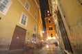 Rome downtown narrow alley night cityscape Italy Royalty Free Stock Photo