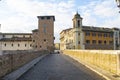 Tiberina island and fabricio bridge on tiber river Royalty Free Stock Photo