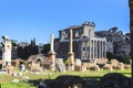 Rome forum by day View of the Temple of Antoninus and Faustina Royalty Free Stock Photo
