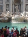 tourtist at Trevi gountain Royalty Free Stock Photo