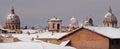 Rome skyline with snow