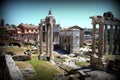 Rome-Historical ruins on Imperial forums.