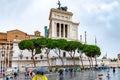 Rome, Italy. Alter Of The Fatherland building with sculpture/ statue/ monument of goddess Victoria riding on quadriga with horses