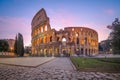 Rome, Italy at the ancient Roman Colosseum Amphitheater Royalty Free Stock Photo