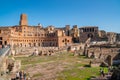 Rome, Italy - 27.10.2019: Ancient Trajan`s Market, ruins in Via dei Fori Imperiali, Rome, Italy Royalty Free Stock Photo