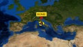 Rome Italy Animation Marker on Earth Map