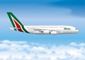 ROME, ITALY, APRIL 2017 - Alitakia Airline passenger line illustration