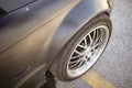 Close Up of a Tire on a Car Royalty Free Stock Photo