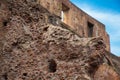 Detail of the walls of the famous Colosseum in Rome