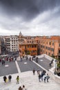 Spanish Steps at Piazza di Spagna and Trinita dei Monti church Royalty Free Stock Photo