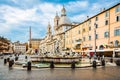 Rome, Italy, 26 April 2017. Fountain of Neptune at the northern end of Navona Square /Piazza Navona/ in Rome, Italy. Royalty Free Stock Photo