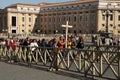 Rome, Italy - APRIL 10, 2016: Groupe of pilgrims going to St Pet