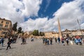 Piazza del Popolo with Flaminio Obelisk - Rome Italy Royalty Free Stock Photo