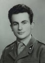 Portrait close up of a soldier in the 60s