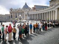 Queue of faithful visiting the Vatican city in Rome