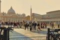 Rome, Italy - APRIL 10, 2016: St. Peter`s Square Vatican, Rome, Italy, Renaissance architecture. One of the popualr touristic