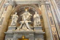 ROME, ITALY - APRIL 5, 2016: statues inside of St. Peter Basilica in the Vatican Royalty Free Stock Photo