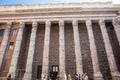 Tourists and locals at the surviving side colonnade of the Temple of Hadrian