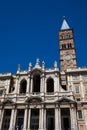 Tourists visiting the historical Basilica of Saint Mary Major built on 1743 in Rome Royalty Free Stock Photo