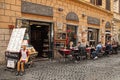 Rome, Italy - APRIl 9, 2017 : Typical Italian restaurant in the Royalty Free Stock Photo