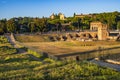 Rome, Italy - Archeological site, ruins remaining of the ancient roman arena Circus Maximus - Circo Massimo