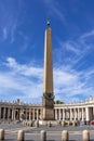 Ancient Egyptian obelisk in St. Peter`s Square Obelisco Piazza San Pietro in Vatican city in Rome Royalty Free Stock Photo