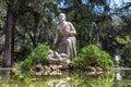 Rome, Italy - August 23, 2018: Beautiful Moses fountain in villa Borghese park.