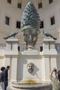 Bronze sculpture Pine cone in front of the Belvedere Palace in the Vatican, I-II century AD