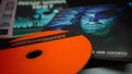 Cover of three soundtracks of John Carpenter`s movie.