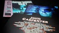 Cover of three soundtracks of John Carpenter`s movie.