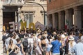 Supporters of Giuseppe Conte, Prime Minister of Italy