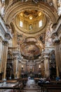 Interior view of the the Church of Gesu in Rome