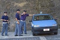 ROME-ITALY, AUGUST 28, Italian police on duty at the walls of th
