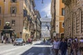 Roman Street Via del Corso and Altar of the Fatherland on the background