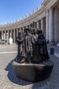 Sculpture Angels Unawares by Timothy Schmalz, migration sculpture in Rome, Italy