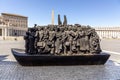 Sculpture Angels Unawares by Timothy Schmalz, migration sculpture in Rome, Italy