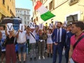 Supporters of Italian Deputy PM Matteo Salvini