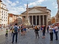 ROME, ITALY-AUGUST 28. Temple of all Gods in Rome August 28 2013.Panteon is famous monument of ancient Roman culture, built in th Royalty Free Stock Photo