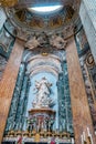 Rome, Italy August 8th, 2021. The inside of Saint Agnese Basilica located in Piazza Navona in Rome, Itlay.
